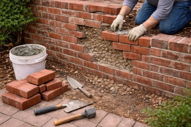 Brick Retaining Wall Repair in Dothan, AL