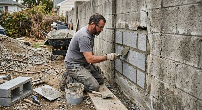Cinder Block Wall Repair in Headland, AL