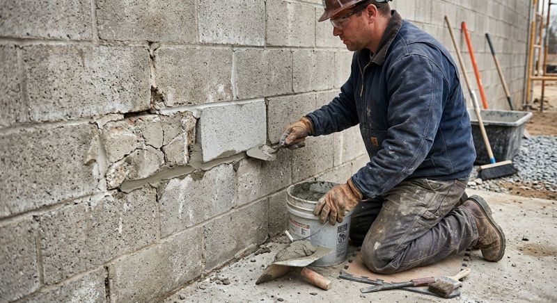 Cinder Block Wall Repair in Headland, AL