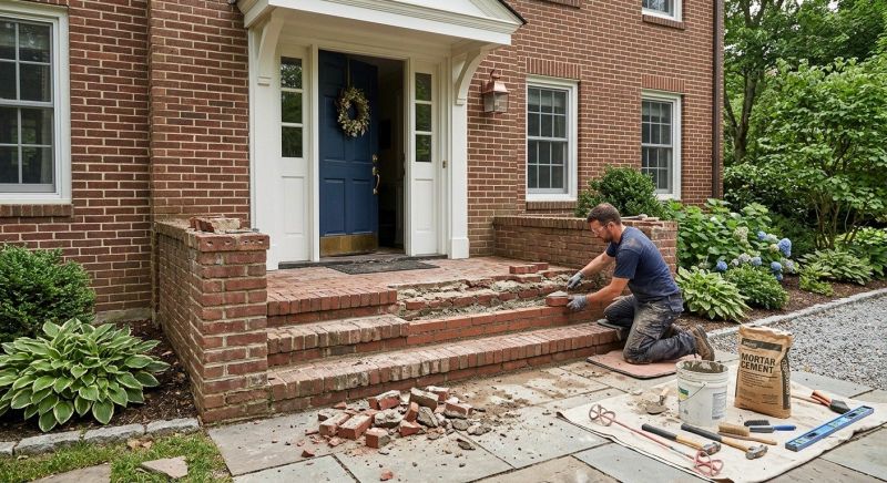 Entryway Brick Repair in Dothan, AL