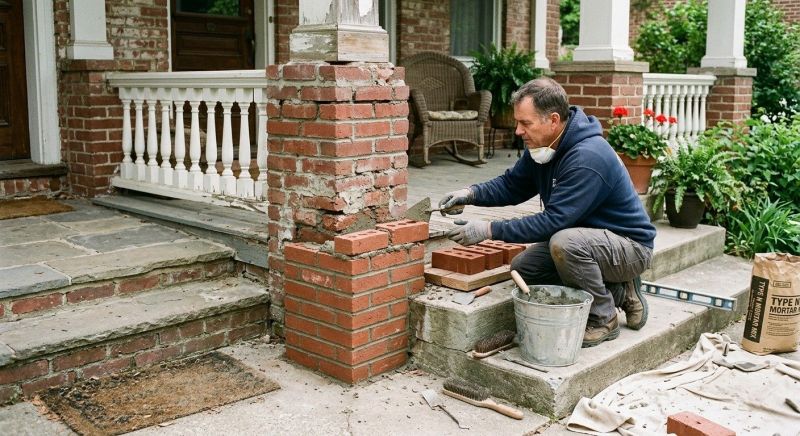 Porch Brick Repair in Dothan, AL